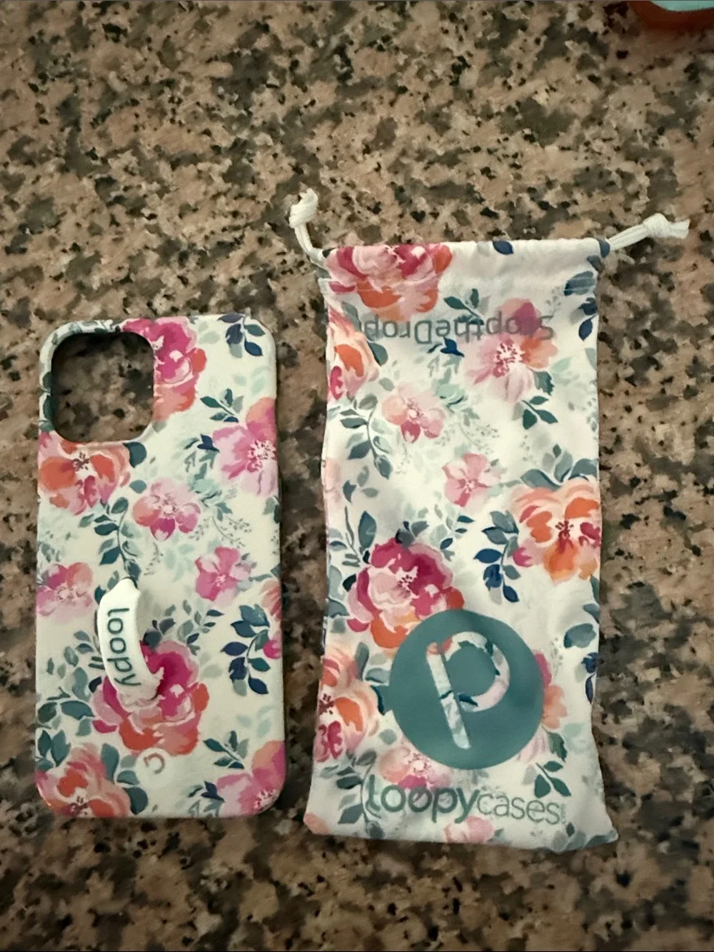 Loopy Case Pink Wave & Floral Phone Case Set with Built-In Grip